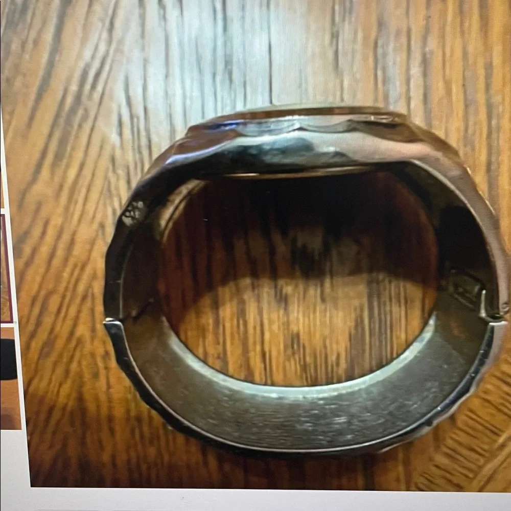 VTG Via Nova hammered Silver Cuff Stainless watch